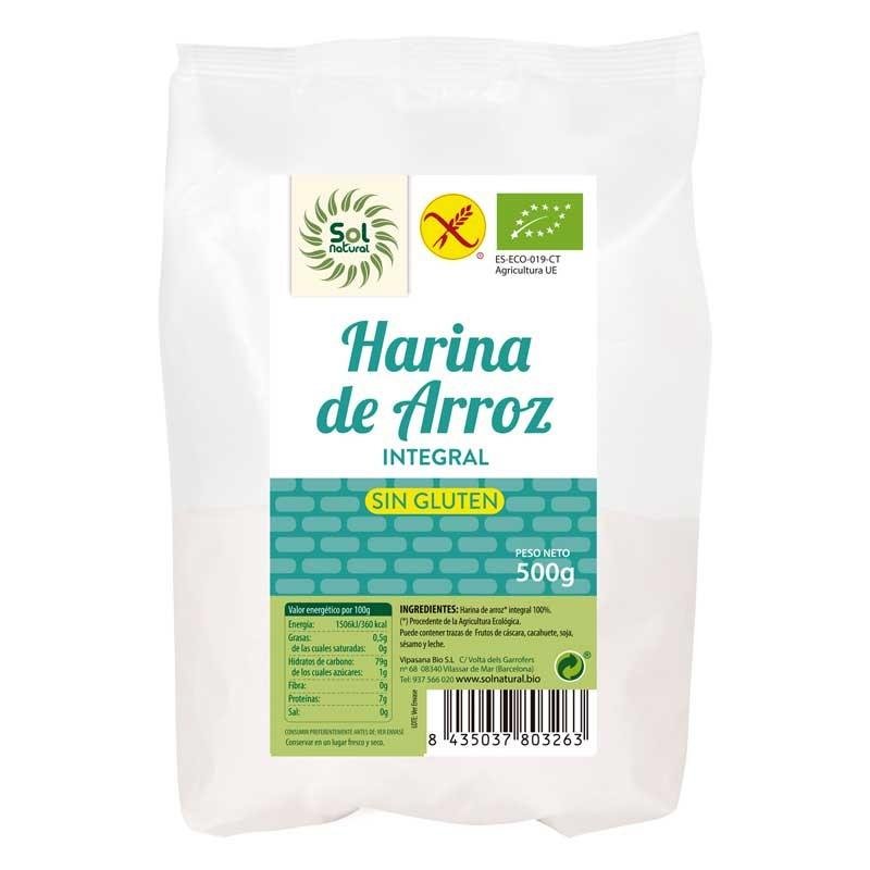 Harina de arroz integral sin gluten Bio 500 g Sol Natural