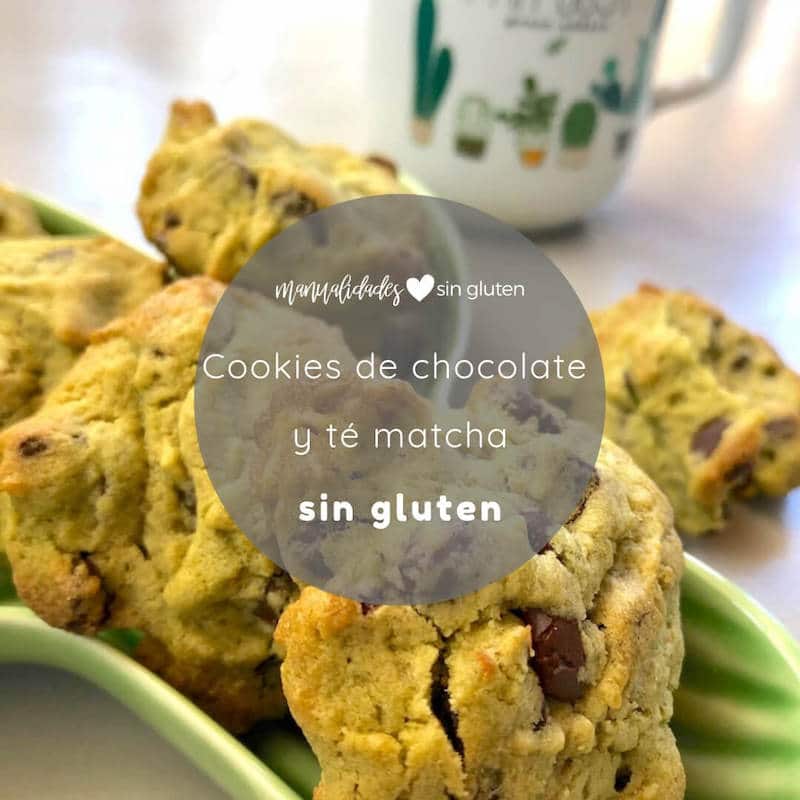 Cookies sin gluten de chocolate y té matcha