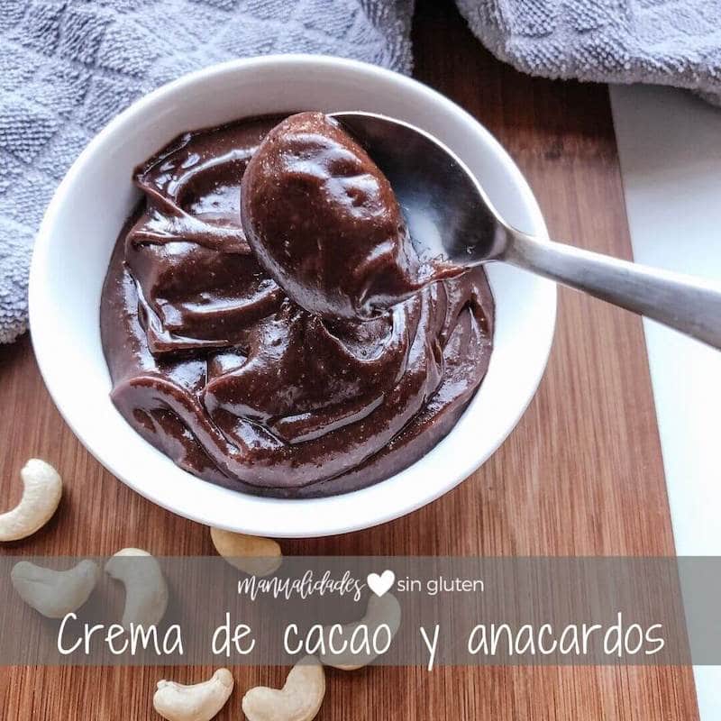 crema de cacao y anacardos sin gluten