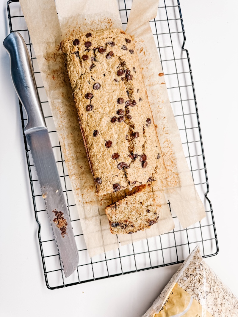 pan de plátano con avena sin gluten